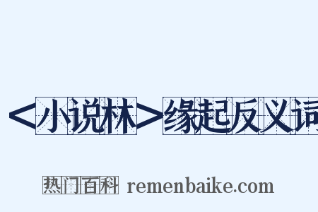＜小说林＞缘起反义词是什么意思的图片
